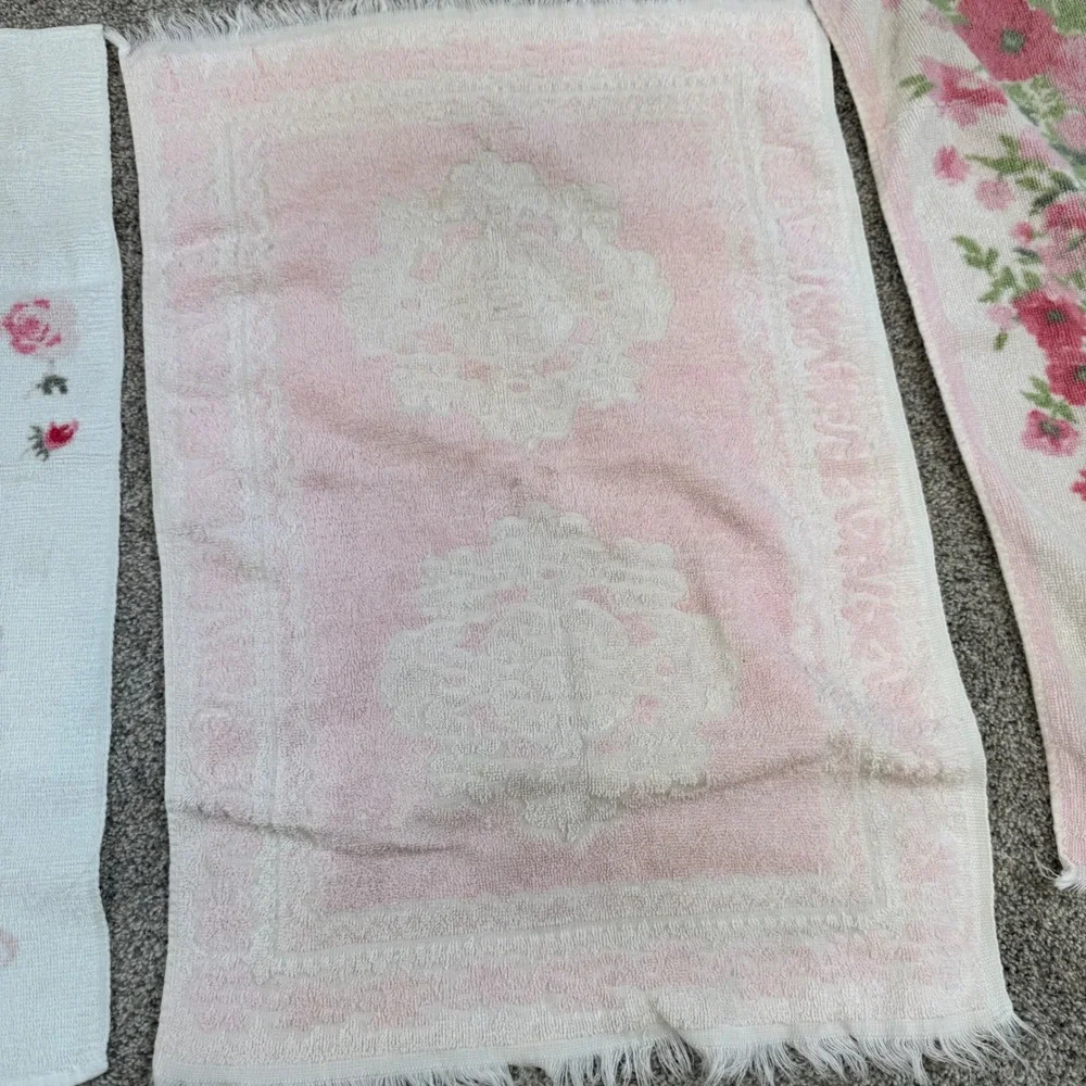 Vintage Cannon Royal Family Floral Hand Towel Lot 6pc Cottagecore Retro